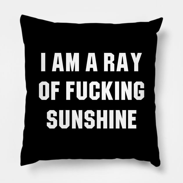 I Am a Ray of Fucking Sunshine Pillow by redsoldesign