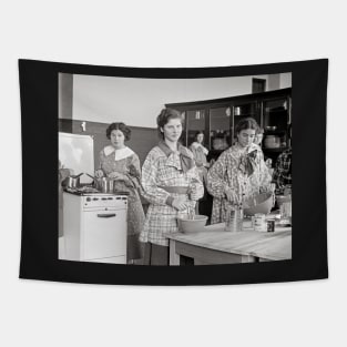 Cooking Class, 1935. Vintage Photo Tapestry