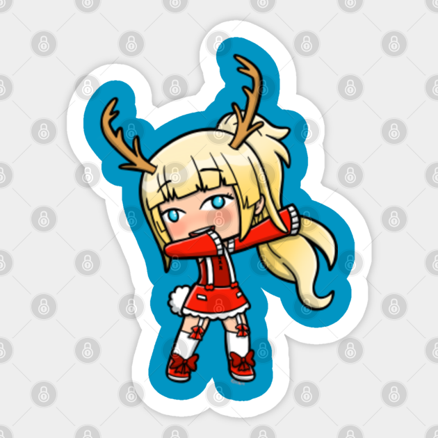 Dabbing Gacha Christmas Girl Gacha Sticker Teepublic