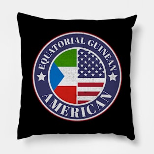 Proud Equatorial Guinean-American Badge - Equatorial Guinea Flag Pillow