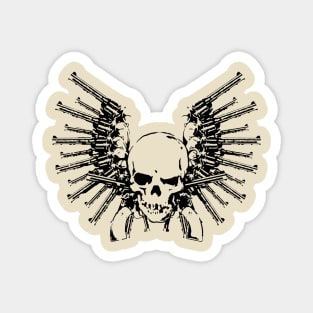 Skull with Gun Motif Magnet