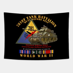 781st Tank Battalion - Duty Before Self  - w SSI w Tank WWII  EU SVC X 300 Tapestry