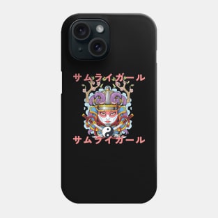 Yin Yang Samurai Girl Japanese Characters Design Phone Case