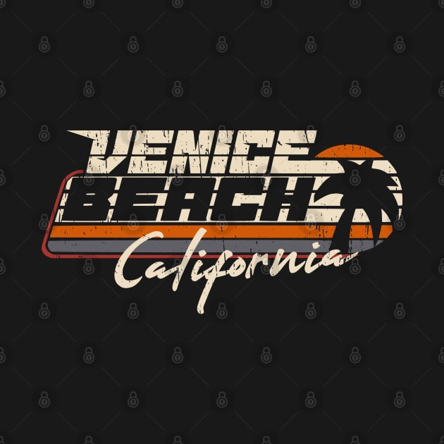 Venice Beach California vintage sunset retro 80s eighties distressed by SpaceWiz95