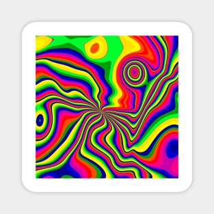 Psychedelic Groovy Colorful Pattern Magnet