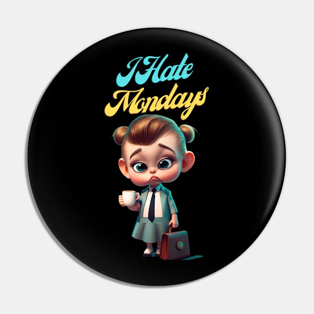 I Hate Mondays Pin by TooplesArt