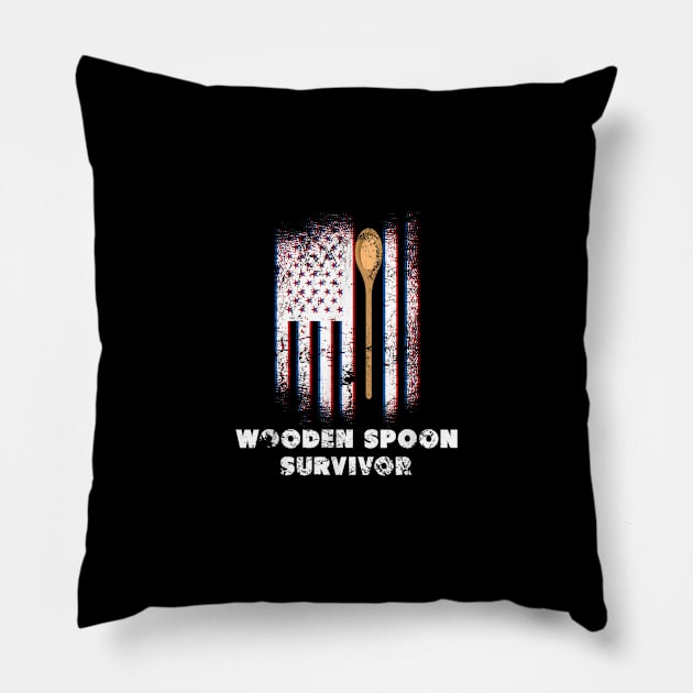 Wooden spoon survivor Pillow by WILLER