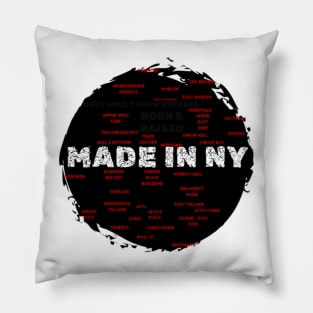 Made In NY Map Born & Raised By Abby Anime (c) Pillow