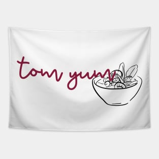 tom yum - maroon red - with sketch Tapestry