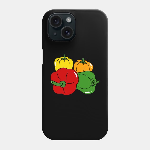 Red Green Orange and Yellow Bell Peppers Phone Case by saradaboru