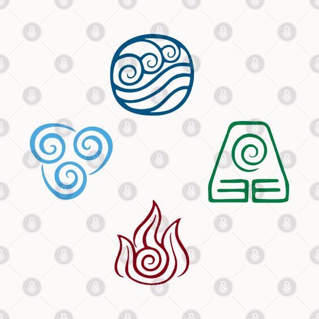 Avatar Four Elements Symbols by NAM Illustration