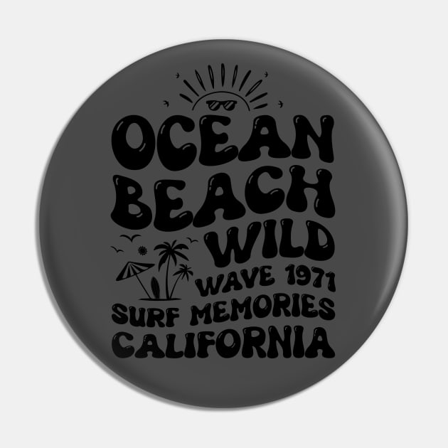 Ocean Beach Wild Wave 1971 Surf Memories California Pin by busines_night