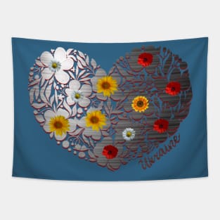 Flowers heart Tapestry