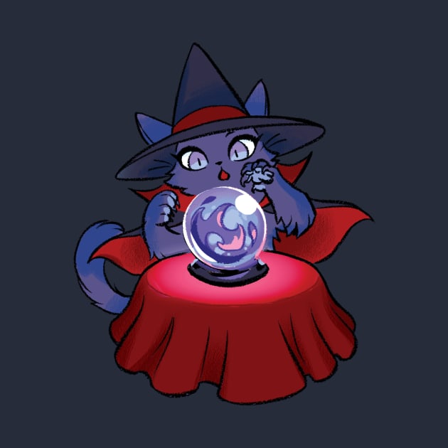 Witchy Kitty Crystal Ball by Mamath