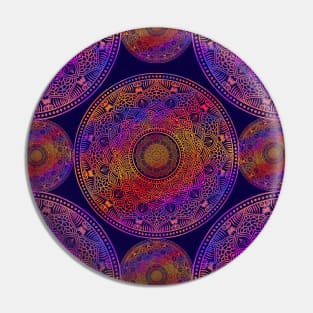 Boho Style Abstract Festive Mandala Pattern Pin