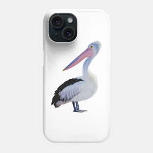 White Pelican illustration. Beach themed art, great gift for bird lovers Phone Case