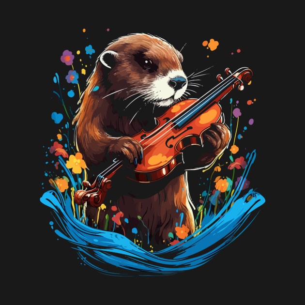 Otter Playing Violin by JH Mart