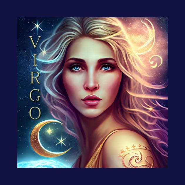 Zodiac Sign VIRGO - Fantasy Illustration of astrology Virgo by KOTOdesign
