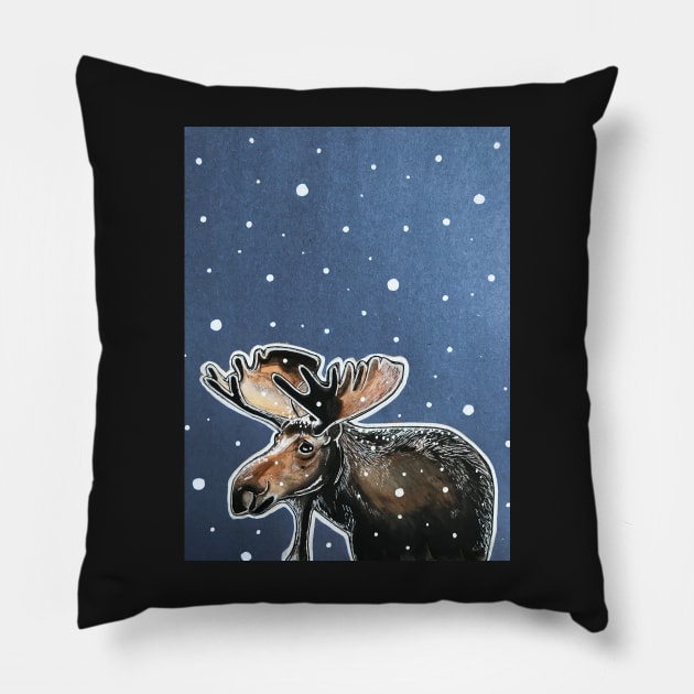 Moose Pillow by Viviredsonja