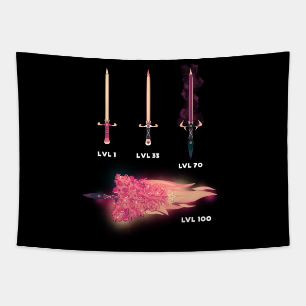 Funny MMORPG Fact Weapons When You Level Up Tapestry by bestcoolshirts