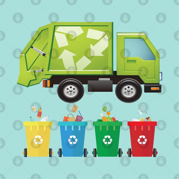 Garbage Truck by Happy Art Designs