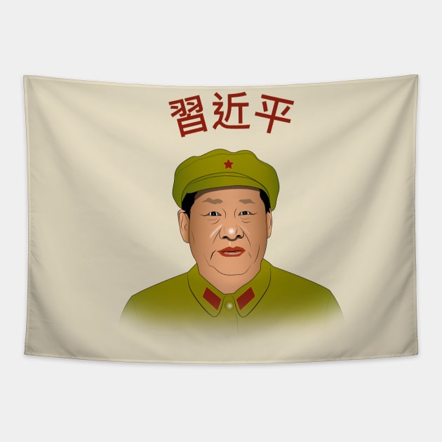 Xi Jinping t shirt Tapestry by Elcaiman7