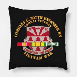 Company C 307th Eng Bn - Vietnam War w SVC Ribbons Pillow