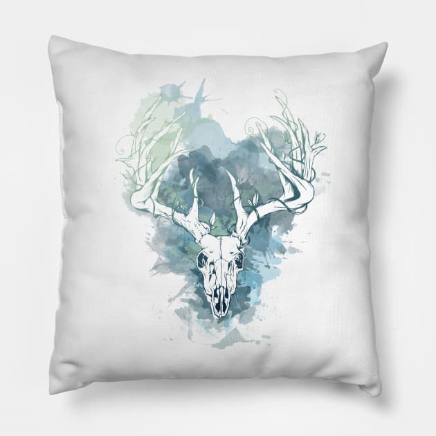 Spring Deer Pillow by Jess Adams