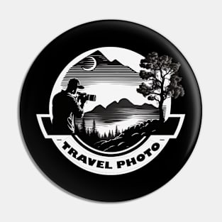 Travel Photo Adventure Black and White Pin