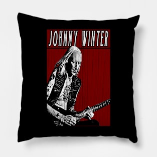 Retro Vintage Johnny Winter Pillow