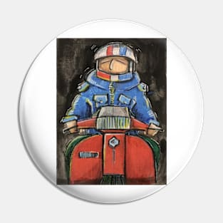 Retro Scooter, Classic Scooter, Scooterist, Scootering, Scooter Rider, Mod Art Pin