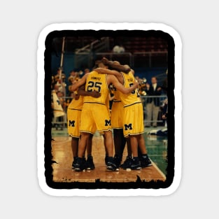 Fab Five - Vintage Design Of Basketball Magnet