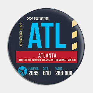 Atlanta Airport Stylish Luggage Tag (ATL) Pin