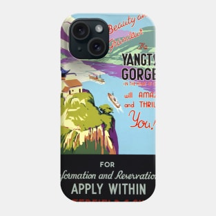 Vintage Travel Poster China The Yangtsze Gorges Phone Case