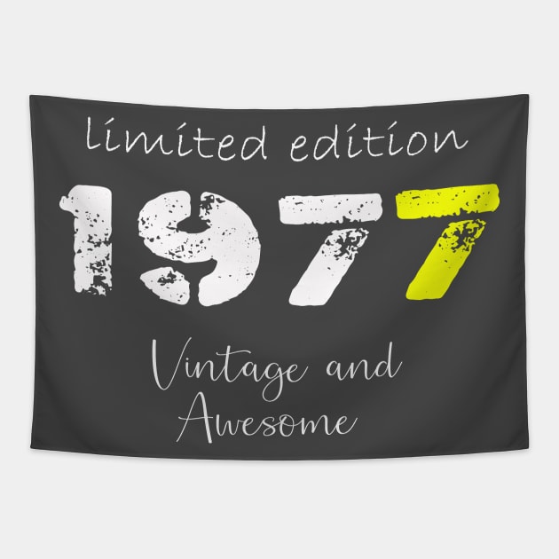 Born in 1977 Birthday Gift, Awesome accessories for Birth days Tapestry by Nocrayons