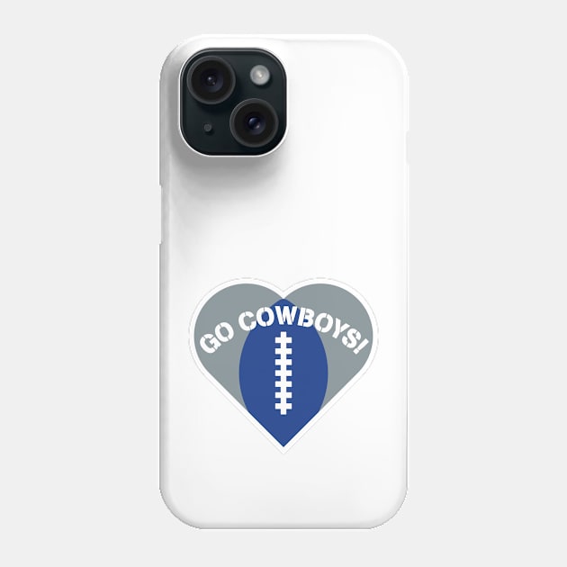 Heart Shaped Dallas Cowboys Phone Case by Rad Love