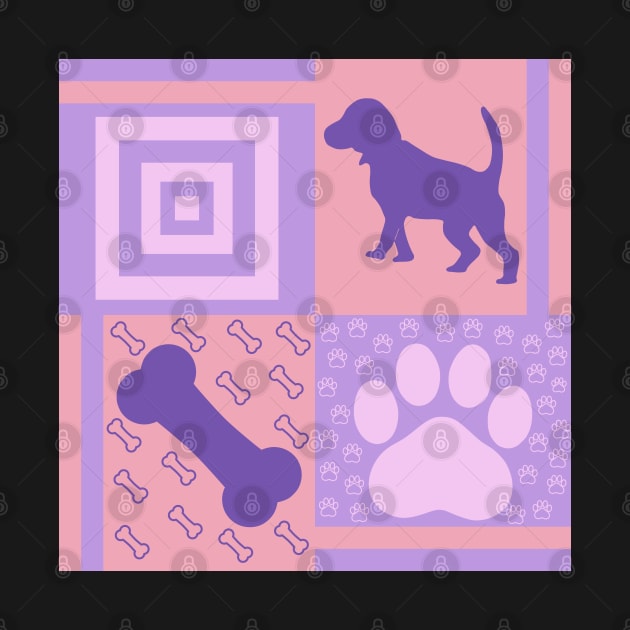 Beagle Puppy Dog Pattern, Pink Purple by JahmarsArtistry - APA