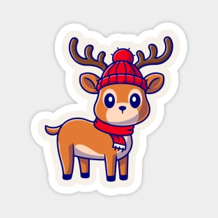 Cute Baby Deer Winter Magnet