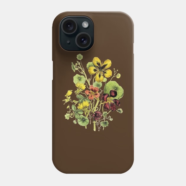 Blooming Nasturtium Flowers Bunch Phone Case by Biophilia