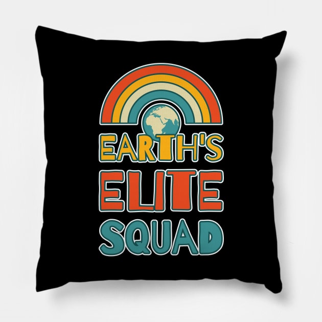 Earth's (Kids) Elite Squad Retro Pillow by dkdesigns27