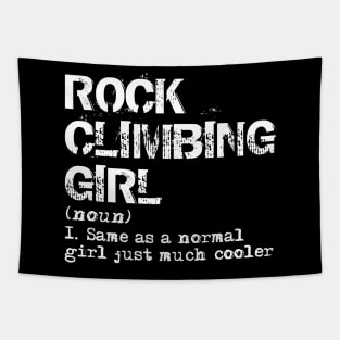 Rock Climbing Girl Definition Tapestry