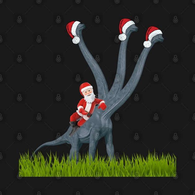 Dinosaur celebrates Christmas with Santa Claus 2 | 3-necked dinosaur | Merry Xmas by Cosmic Story Designer