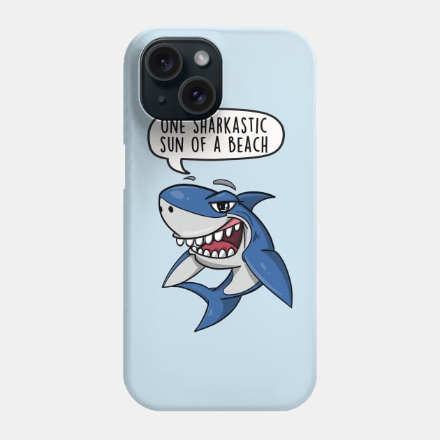 One sharkastic sun of a beach Phone Case by LEFD Designs