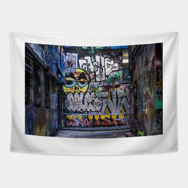 Rutledge Lane taken from Hosier Lane, Melbourne, Victoria, Australia, vicki walsh, vickiwalsh, vicki walsh photography Tapestry by VickiWalsh