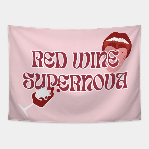 Red Wine Supernova Tapestry by Likeable Design