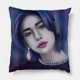 Hwang Hyunjin with blue hair , Skz Pillow