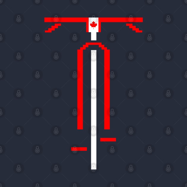 Canadian Flag Biking Pixel Icon Symbol Art Cycling Love Bike Riding Canada Art by TeeCreations