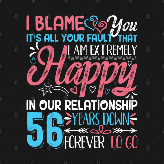 56th Wedding Anniversary Romantic Couple Matching Husband Wife - 56th ...