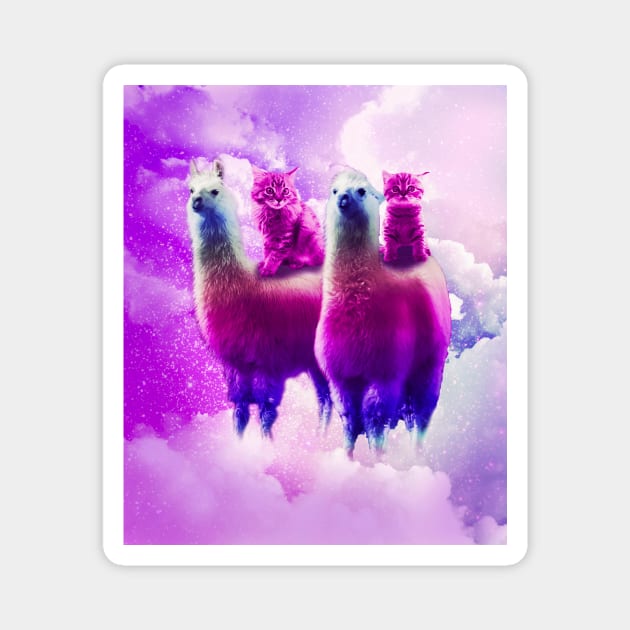 Rainbow Llama - Cat Llama Magnet by Random Galaxy