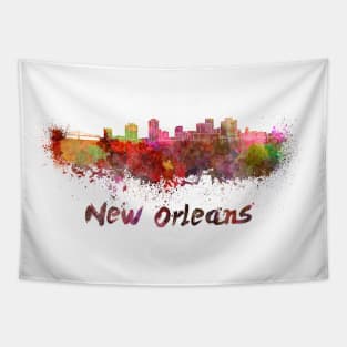 New Orleans skyline in watercolor Tapestry